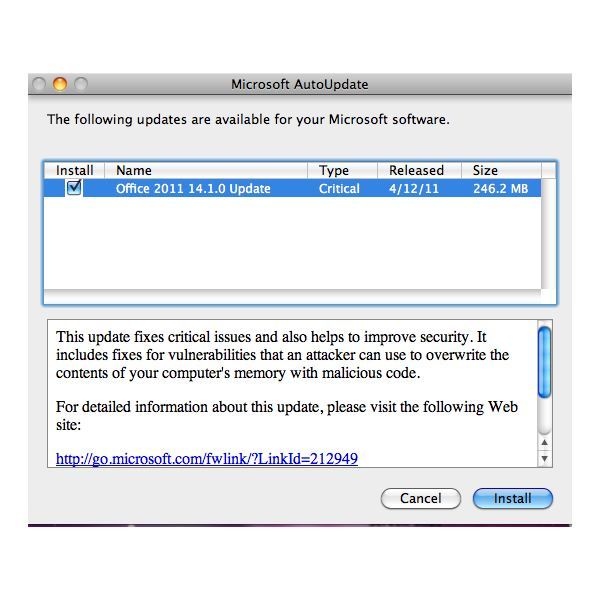 update microsoft office 2011 for mac
